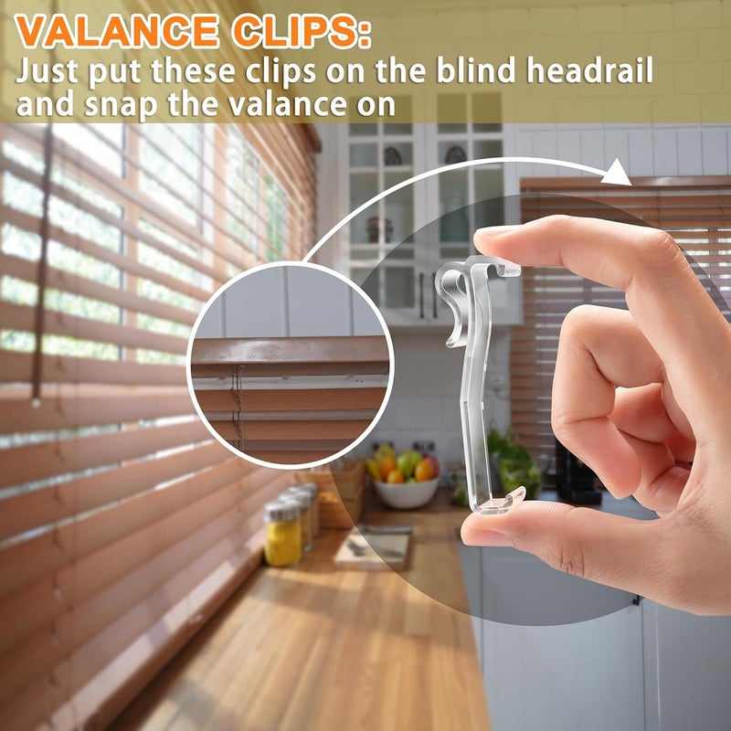 TIDYKITC 12 Pcs Valance Clips for Blinds, 2.5 Inch Blind Hidden Valance Clips Replacement for Horizontal Window Blinds Valance - Image 3